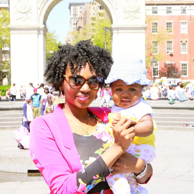 Ashani Mfuko with daughter Zuri