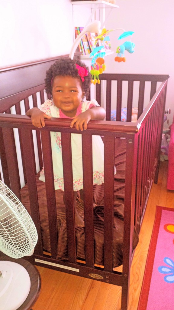 Baby Zuri in her crib